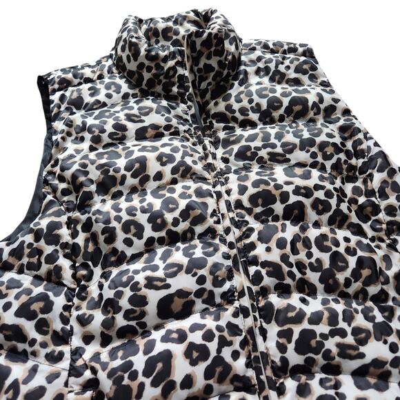 LOFT leopard print puffer vest size S - Picture 5 of 10